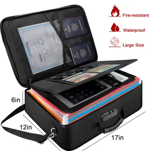 A prova di fuoco di Assicurazione Bag Organizer Box Del Passaporto Borsa Accessori A Prova di Fuoco Impermeabile Password di Sacchetto del Documento con Serratura