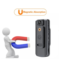 Kamera Aksi Wifi Mini 2K/1080P Video Baterai Tahan Lama 1000Mah Klip Magnet Hitam Perekam IR Mini Cam