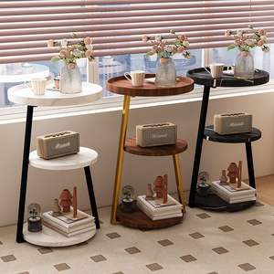 Mesa auxiliar de madera de tres niveles con almacenamiento para sala de estar, dormitorio, sofá, mesa consola - Product Image 2