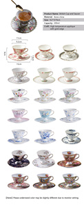 <span class=keywords><strong>Service</strong></span> à thé et à café en <span class=keywords><strong>porcelaine</strong></span> fine de qualité supérieure, style anglais, avec bordure dorée, tasses à thé en céramique, théière, tasse et soucoupe - Product Image 6