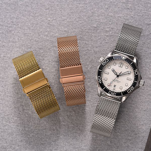 JUELONG Premium correa de reloj de malla de acero inoxidable 18/20/22mm correa de Metal de malla delgada de liberación rápida - Product Image 5