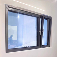 Fenêtres à battants inclinables et pivotants avec double vitrage, design moderne et minimaliste, cadre en PVC pour hôtel, salon, chambre et villa