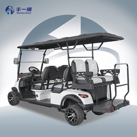 Voiture de golf électrique 6 places tout-terrain rose avec batterie au lithium 48V-72V et certification CE pour les grandes installations hôtelières