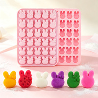 HY Tier-Gummibärchen-Form: Kaninchen, Pinguin, Krabbe – Silikonform für Süßigkeiten, Schokolade, Wachs, Seife, Kerzen, Ton, Kuchen-Dekorationstools
