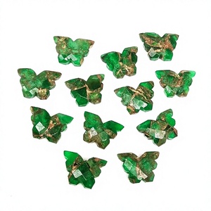 AAA Green Copper Turquoise <b>Butterfly</b> Shape Hand Carved Gemstone 14mm Briolette <b>Charm</b> for Jewelry Making Wholesale Price Bul - Product Image 1
