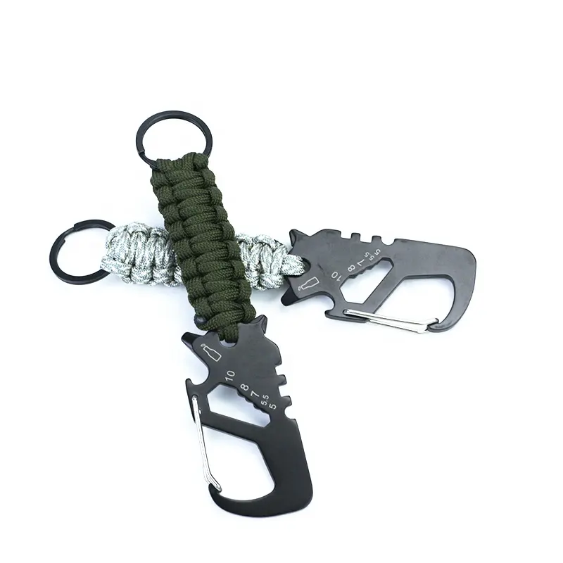 Promotional Keychains Carabiners Paracord Keychain Multipurpose Keychain Heavy Duty Key Chain Wrench Bottle Opener Carabiner