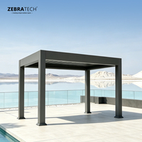 Pergola et tonnelle bioclimatiques en aluminium avec système de lames motorisées, protection UV, design écologique pour espaces extérieurs
