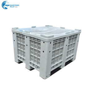 Bán Hot 606L Big New Giao Thông Vận Tải Xếp Chồng Lưu Trữ Euro Trái Cây Lớn Hdpe Euro Lưới Nhựa Pallet Box Với Bánh Xe - Product Image 3