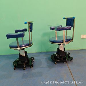 Silla de Doctor con Respaldo, Altura Ajustable, Giratoria, Silla de Barbero, Cuero Sintético, Base Redonda, Diseño Moderno - Product Image 4