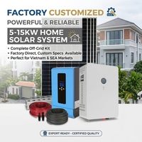Système solaire hybride pour toute la maison de 5 à 15 kW pour le Vietnam avec batterie empilable et télécommande
