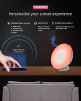 Control remoto ruido blanco sonido amanecer simulación despertador 7 colores lámpara de noche FM Radio ayuda para dormir para dormitorio reloj de escritorio