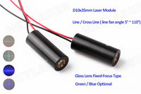 Haute qualité D10mm mise au point fixe 405nm ~ 980nm ligne/croix rouge vert bleu lentille en verre infrarouge Mini Module Laser (5 ~ 110 degrés en option)
