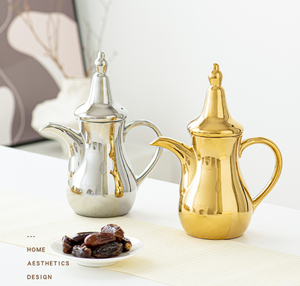 Théière à café Qahwa de style arabe de luxe, plaquée or, bouilloire haut de gamme, pot à eau traditionnel musulman pour la maison et les mariages - Product Image 5