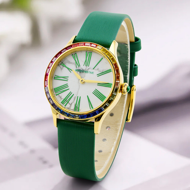 OEM ODM Luxury Quartz Watch for Women Stainless Steel Case Leather Strap Simple Design Customizable Fashion Watch