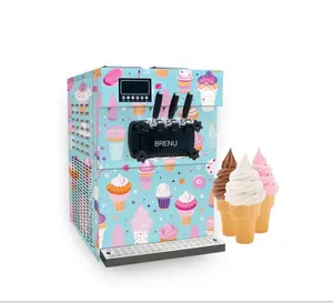 Brenu Embraco Aspera 압축기 36l 아이스크림 테이블 탑 소프트 아이스크림 파키스탄 가격 자동 아이스크림 기계 판매