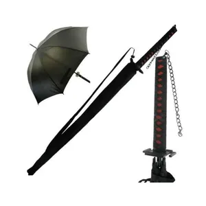 큰 katana 우산 주문 로고를 가진 남성 일본 작풍 사무라이 검 우산