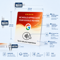 Plaque autocollante en acrylique haute fréquence NFC RFID de 120 mm avec code QR pour les avis Google