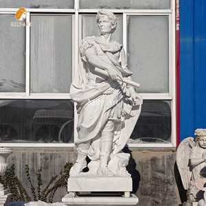 MILY Offre Spéciale sculptée à la main grandeur nature marbre blanc César Auguste Statue pour la commémoration de la ville - Product Image 1