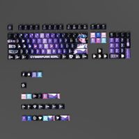 Hot Selling PBT Sublimation Anime Theme Luminous Personalized DIY Magnetic Axis Mechanical Keyboard Keycaps English Language