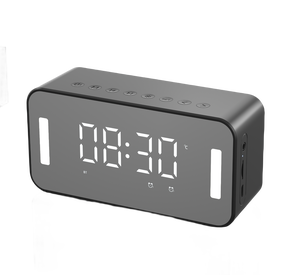 Réveil double alarme avec mini haut-parleur sans fil, <span class=keywords><strong>radio</strong></span> FM, veilleuse, affichage de la température et prise en charge de carte TF - Idéal pour la maison et la chambre - Product Image 1