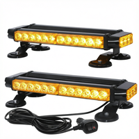 Barre lumineuse LED à ventouse magnétique 12/24V, clignotante d'urgence ambre pour camions tout-terrain
