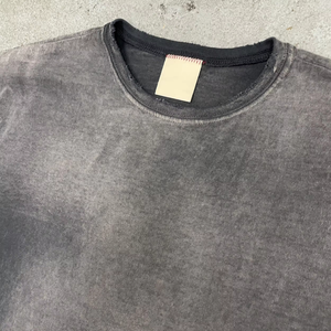 เสื้อยืดผู้ชายทรงโอเวอร์ไซส์ เสื้อยืดเปล่า ล้างสีแบบแอซิดวอช สตรีทแวร์ ซันเฟดวอช ทรงบ็อกซี่ ครอป ดีไซน์ดิสเทรส วินเทจ สำหรับผู้ชาย - Product Image 2