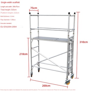 Échelle de levage d'échafaudage d'escalade d'alliage d'<span class=keywords><strong>aluminium</strong></span> industriel moderne roue de construction mobile à chargement rapide décoration extérieure de roue - Product Image 6