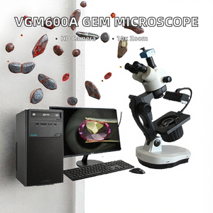 Microscope gemmologique trinoculaire numérique PULSE avec caméra 1920x1080, zoom stéréo, éclairage LED, base elliptique, champ foncé - Product Image 2