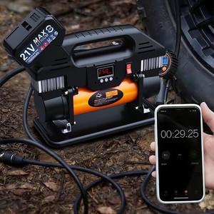 Dual Cylinder Tire Inflator 12V LCD Display Automatic Shut Off Fast <b>Inflate</b> For <b>Car</b> SUV Pickup Truck - Product Image 1