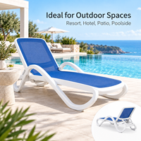 Chaise de plage pliante en maille imperméable pour piscine en plastique d'extérieur