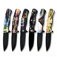 Couteau pliant tout acier personnalisé avec n'importe quel motif, fait main, pour le camping en plein air, la survie, la chasse, couteau de poche OEM