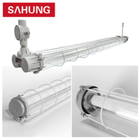 Lampe de garage étanche IP65, résistante aux explosions, à LED, résistante au feu, tube T8, 18W-54W, dimmable, CRI 80, 5 ans de garantie