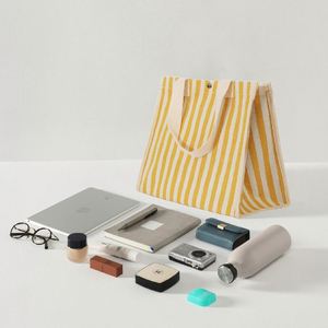 <b>Large</b> Capacity Striped Canvas Tote Bag Customize Portable Travel Storage Eco-Friendly Shopping Bag - Product Image 6