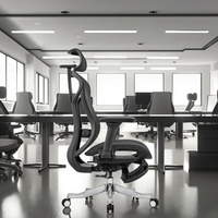 Extra Large Dos Haut Confortable Colonne Vertébrale Convient Gris Maille Moderne Président de Direction Chaise de Bureau Ergonomique Ajustable