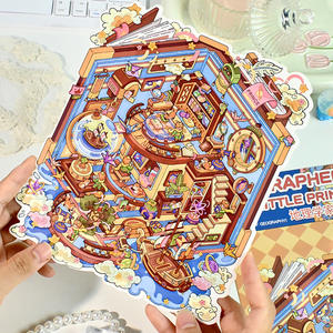 5 hojas por paquete, edición grande 12.0, serie <span class=keywords><strong>El</strong></span> <span class=keywords><strong>Principito</strong></span>, pegatinas de paisaje, pegatinas 3D, pegatinas de escena 2.5D - Product Image 2