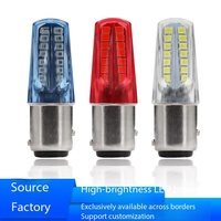 Ampoule LED Upgrade1157 à clignotement dynamique, feu stop rouge bleu blanc, puce 2835, 3.7W, 12V, pour moto et voiture, lampe de signalisation, directement de l'usine