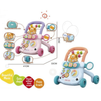 Meijin bébé pousser le long marcheur apprentissage marche multifonctionnel réglable musique poussette nouveau 2024 bébé marcheur