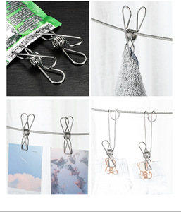 Piccole mollette a forma di pesce in acciaio inossidabile, fermagli in metallo per asciugamani e appendiabiti - Product Image 3