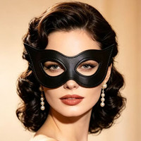Masque facial en cuir en gros, motif oreilles de chat mignonnes, accessoires de costume d'horreur pour cosplay et jeux de rôle, cadeau