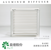 Diffuseur carré moderne en alliage d'aluminium 14*14RAME avec installation facile pour les systèmes de climatisation centralisée commerciaux