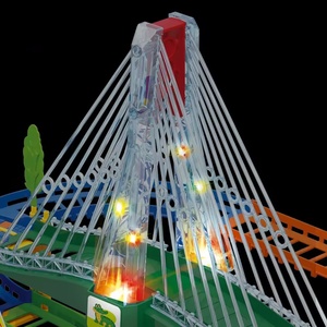 Set de Vías de Tren Eléctrico para Ensamblar, Juguete de Ferrocarril Urbano de Simulación Colorido con Luz y Sonido - Product Image 3