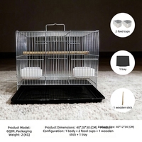 Cage à oiseaux portable en fil de fer épaissi et dense pour perruches et canaris, en fil de fer électroplaqué, durable, pour plusieurs oiseaux