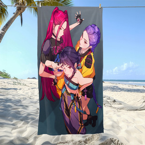 Toalla de baño de secado rápido <span class=keywords><strong>Devil</strong></span> Hunter, toalla absorbente de agua con diseño de anime para la playa, toalla de playa Kpop Witch Hunting Girl Group - Product Image 4