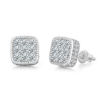 Boucles d'oreilles clous tendance en laiton plaqué or, style hip-hop unisexe, micro-pavé, pour femmes, vente en gros