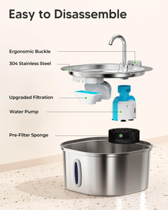 Bebedero Automático para Gatos de Acero Inoxidable, Ultrasilencioso, con Capacidad de 2.2L, Dispensador de Agua Automático para Mascotas - Product Image 2