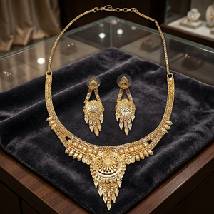 Venta al por mayor 14K 18K 24K oro lleno formando collares cortos, conjunto de joyería de diseño tradicional, conjunto de joyería de moda chapado en oro de latón - Product Image 2