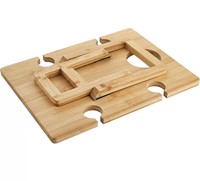 Porte-verre à vin en bambou, table de pique-nique pliable en bois portable pour l'extérieur, table à vin, mobilier d'extérieur, cadre en bois de pin