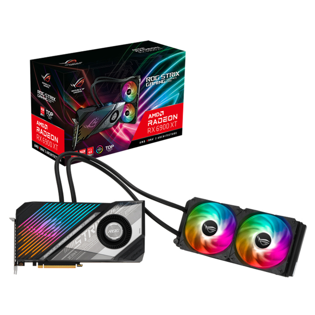 ASUS AMD ROG Strix LC Radeo RX 6900 XT 16GB GAMING Water Cooling Used Graphics Card With 256 Bit PCI Express 4.0 GDDR6 Memory