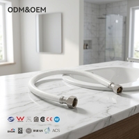 Tuyau en PVC tressé blanc - Design moderne durable, diamètre intérieur 1/2 pouce, pression 1,0 Mpa, installation facile, tuyau de plomberie pour douche