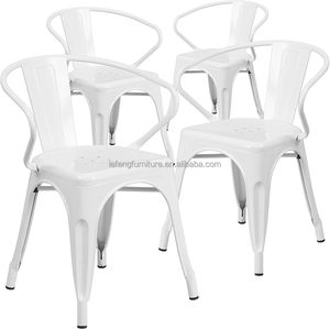 <span class=keywords><strong>Chaise</strong></span> cadre métallique à dossier rond, <span class=keywords><strong>chaise</strong></span>, pieds en métal empilables, <span class=keywords><strong>coussin</strong></span> en acier, noir en fer, pour Restaurant, bon marché - Product Image 6